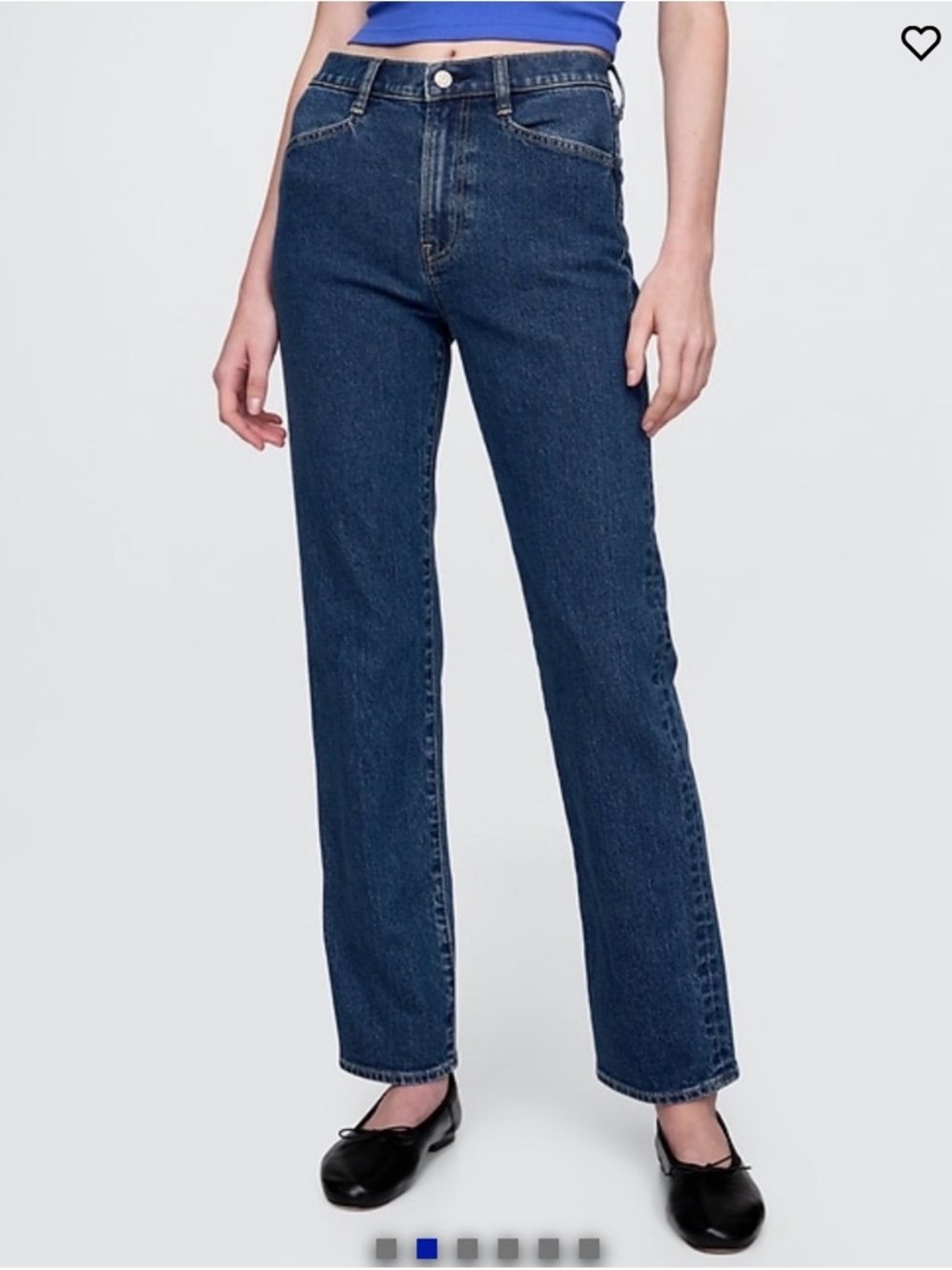 GAP women's  90s straight High-Rise Jeans - Dark Blue